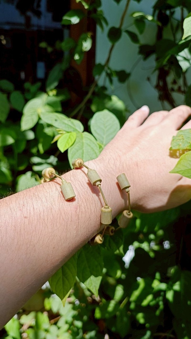 Kaewsai Paipana 2 Coil Bracelet - 手鍊/手環 - 竹 綠色