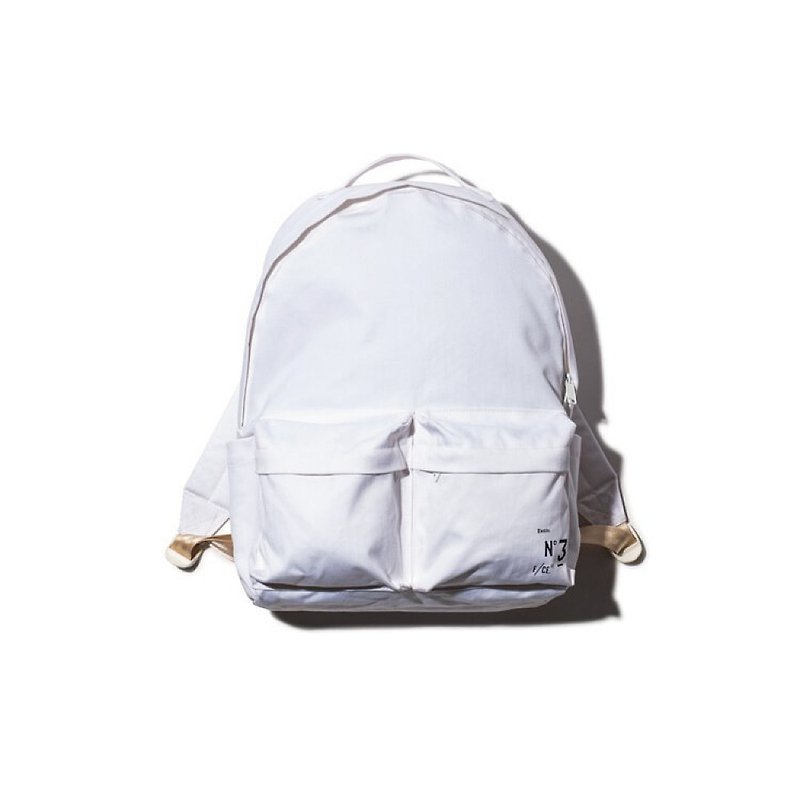 NO.3 Backpack white - กระเป๋าเป้สะพายหลัง - วัสดุอื่นๆ ขาว