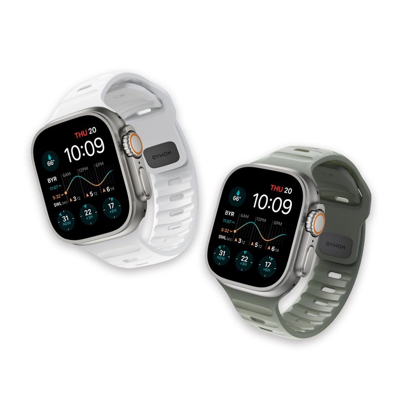 【美國NOMAD】Apple Watch專用運動風FKM橡膠錶帶-49/45/44/42mm - 錶帶 - 橡膠 白色