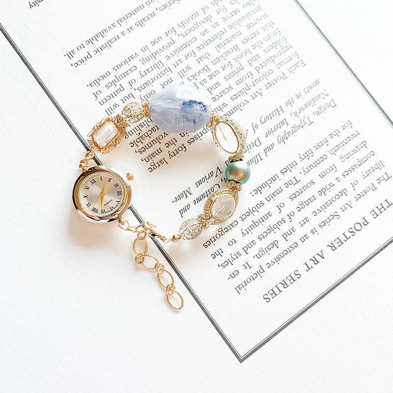 Rona Acrylic Stone Bracelet Watch LI070 - นาฬิกาผู้หญิง - อะคริลิค สีทอง