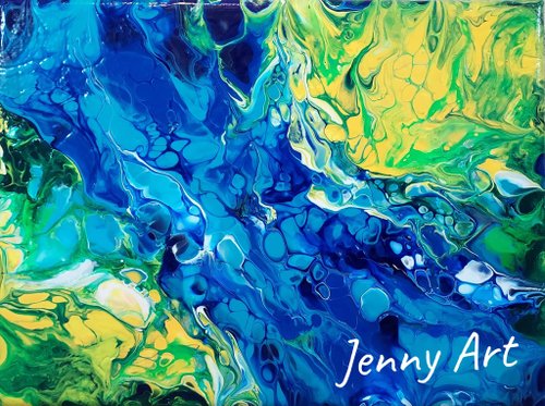 Qingsong Yixia] フレームレス絵画 抽象画アクリル画 絵画 吊り下げ