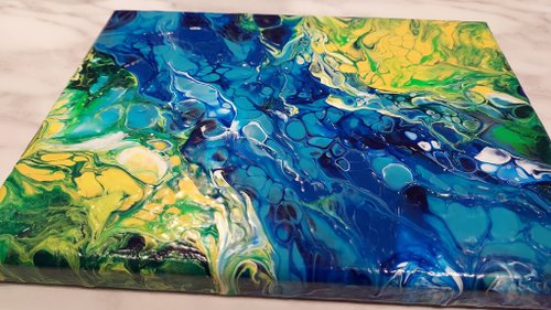 Qingsong Yixia] フレームレス絵画 抽象画アクリル画 絵画 吊り下げ