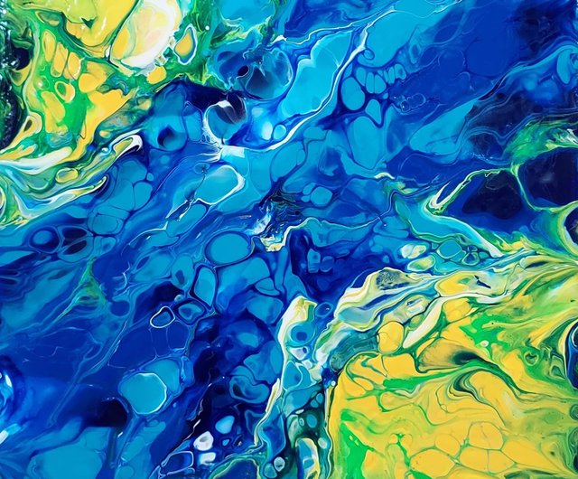 Qingsong Yixia] フレームレス絵画 抽象画アクリル画 絵画 吊り下げ