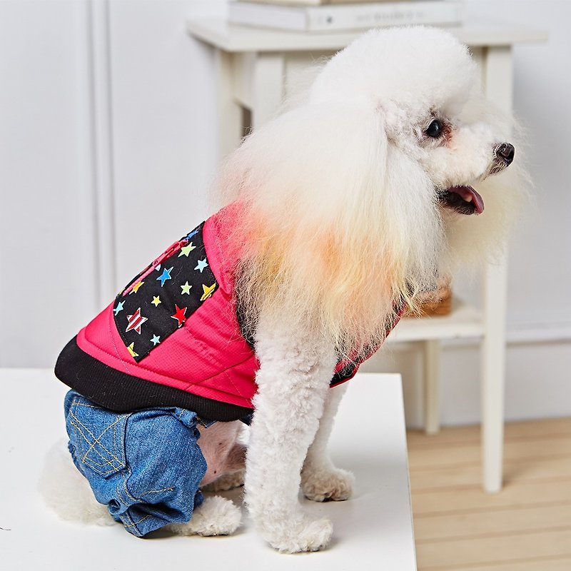 Pet clothes cotton lapel vest (pink) - ชุดสัตว์เลี้ยง - ผ้าฝ้าย/ผ้าลินิน สึชมพู