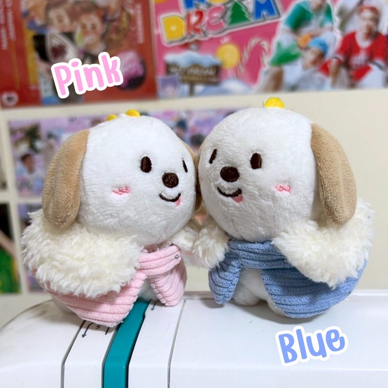 Handmade cordoroy with fur coat sweet valentines for 10cm dolls - 玩偶/公仔 - 棉．麻 粉紅色
