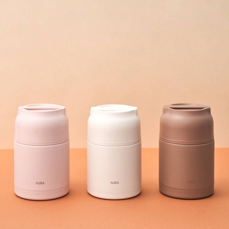 AURA 艾樂 -手提陶瓷易潔層真空食物罐800ml(3色可選) - 保溫瓶/保溫杯 - 不鏽鋼 多色