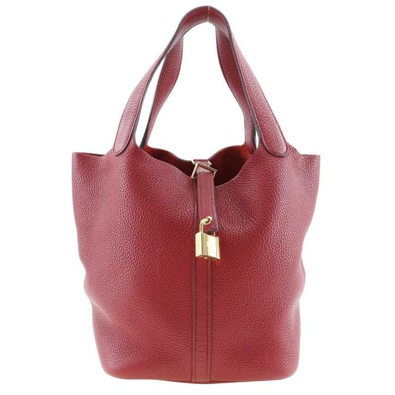 【日本直送】エルメス HERMES ピコタンロックMM ハンドバッグ トリヨンクレマンス 赤 D レディース【中古】 - 手提包/手提袋 - 真皮 紅色