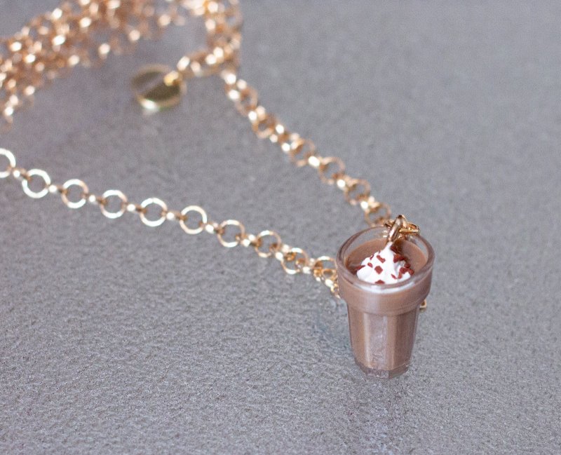 Miniature food necklace - Ice Chocolate - Necklaces - Clay Multicolor