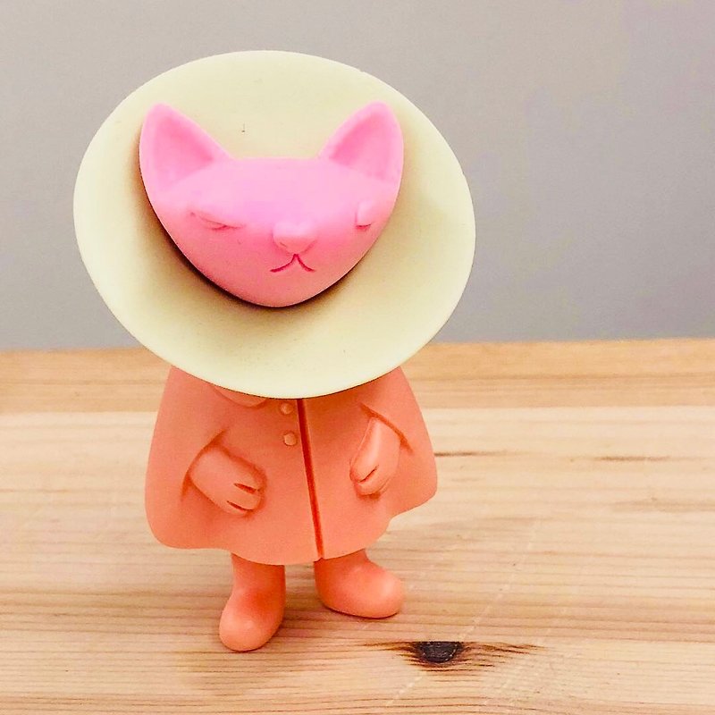 諾拉 混搭色版 mx16 貓咪 手工 原創公仔 擺飾 玩具 - 玩偶/公仔 - 塑膠 粉紅色