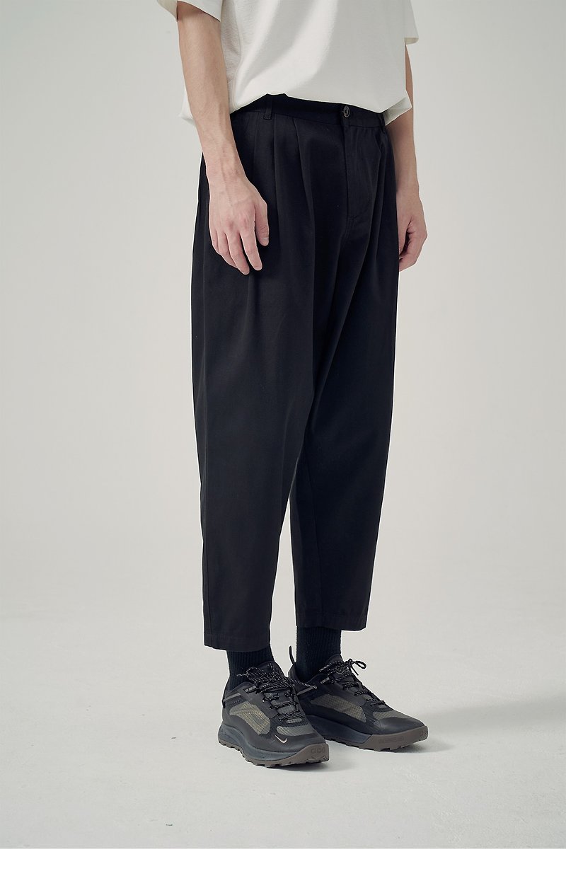 オリジナルデザイナー款2021年秋冬日本系ゆったりとしたカジュアルな九分パンツ男性日本系復古 - パンツ メンズ - コットン・麻 グリーン