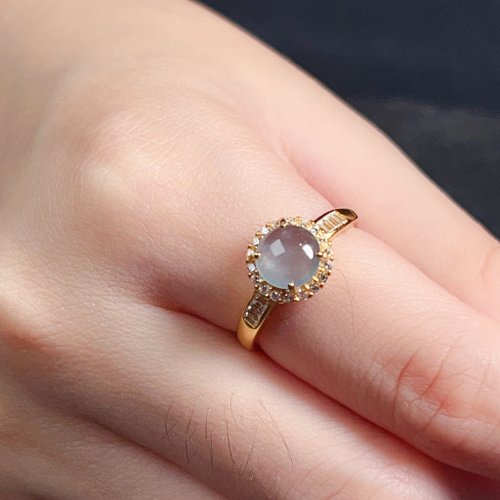 瓔珞珠寶盒 E.L.Jewelry Box 玻璃種翡翠蛋面戒指 925純銀 | 天然翡翠A貨 | 送禮