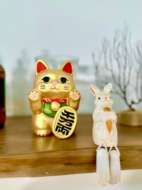 夏花選物 | Fiore Shop 日本【RYUKODO】授權-癡癡望著你金運招財貓|散水禮物|退休禮物