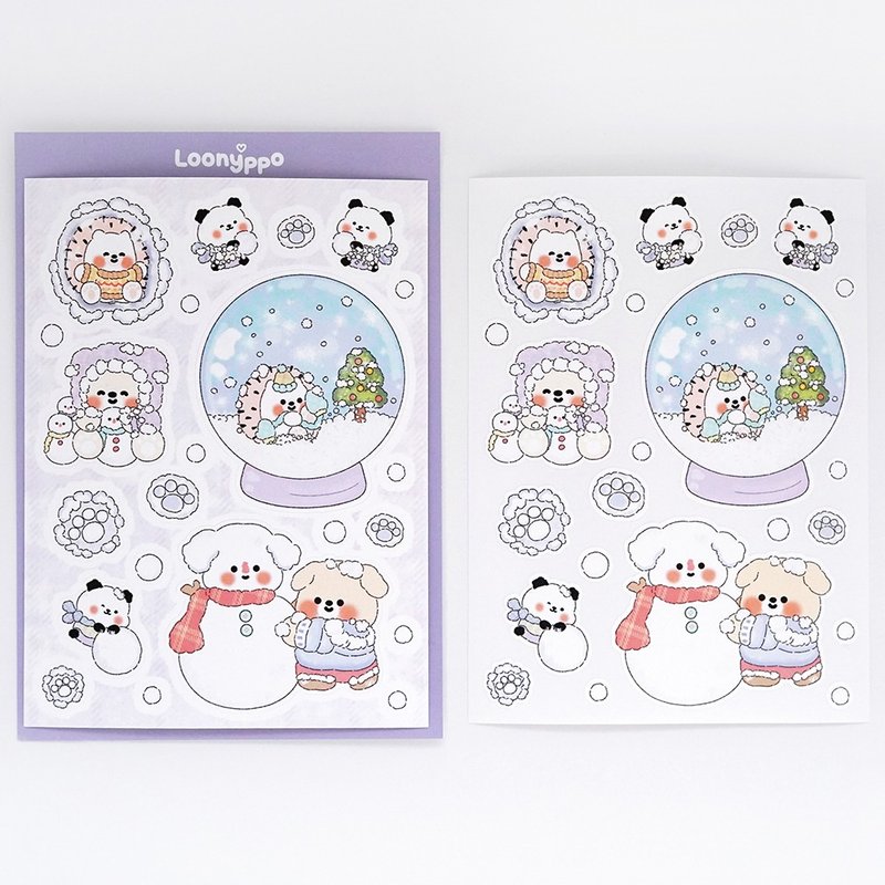 Winter waterball sticker (line sticker) - Stickers - Paper 