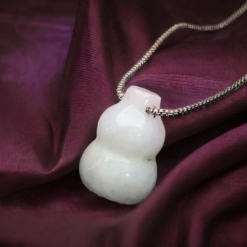 瓔珞珠寶盒 E.L.Jewelry Box 【福祿】白翡翡翠葫蘆項鍊 | 天然緬甸玉翡翠A貨 | 送禮