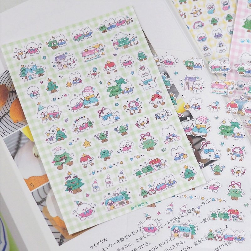 パピーバス VOL.10 かわいい子犬の冬シリーズ ステッカーパック ノートステッカー - ステッカー・シール - 紙 多色