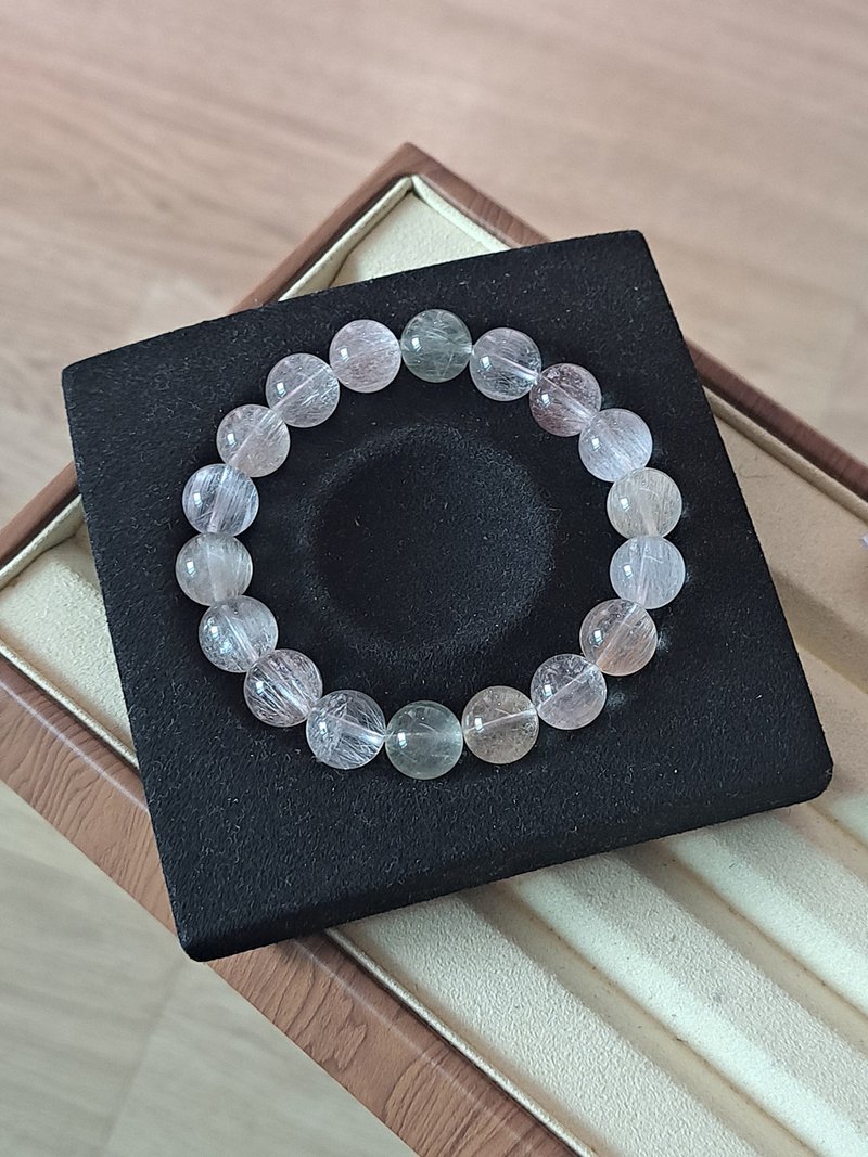 精品全貓眼拉絲稀有彩兔毛 兔毛水晶12mm淨化磁場療癒能量全面提 - 手鍊/手環 - 水晶 多色