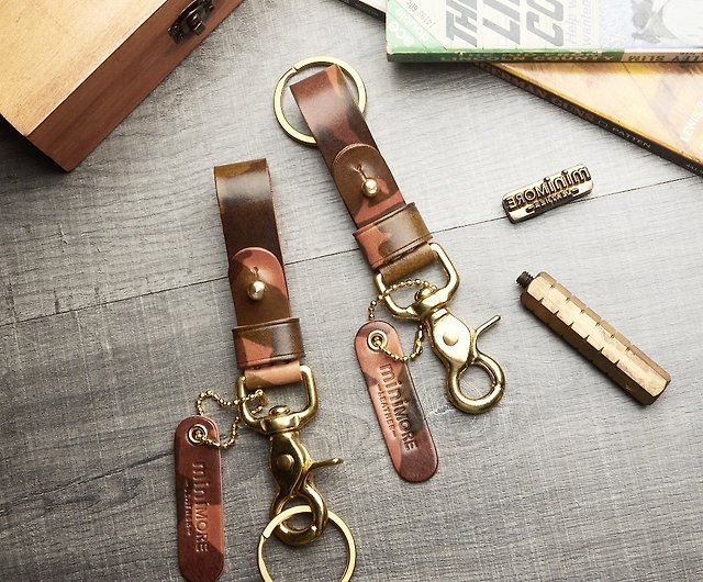 Leather Pattern Leather Keychain Pattern Keyring with Belt Loop Leathe –  Feltify