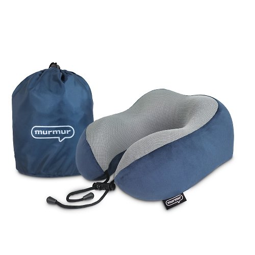 murmur murmur旅行頸枕NP033(莫蘭迪藍-絨毛)|U型護頸枕推薦(附收納袋)