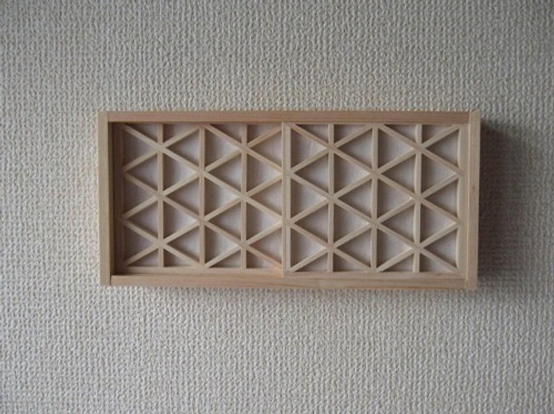手作り組子細工 組子の小窓　障子付き - ウォールデコ・壁紙 - 木製 ホワイト