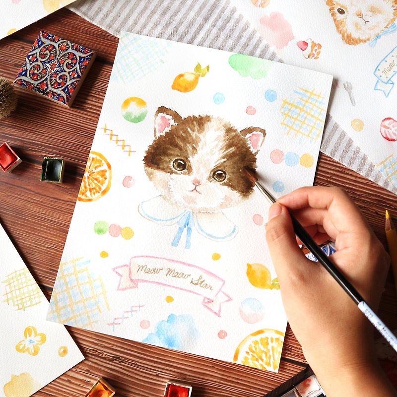 【體驗】Pinkoi 品品學堂・9 月療癒系・喵星達 貓咪肖像水彩插畫體驗