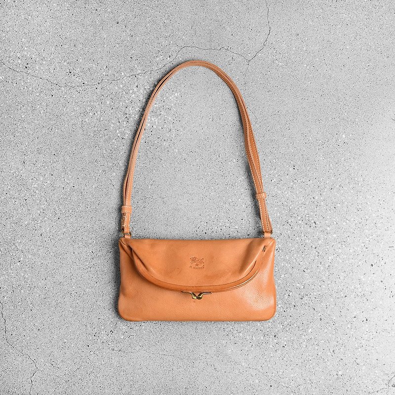 IL BISONTE Vintage Bag - กระเป๋าถือ - หนังแท้ สีส้ม