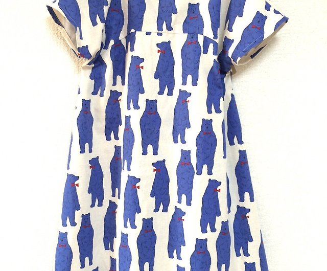 Nordic Animal: Bear flare dress: short-sleeved / unbleached - Shop