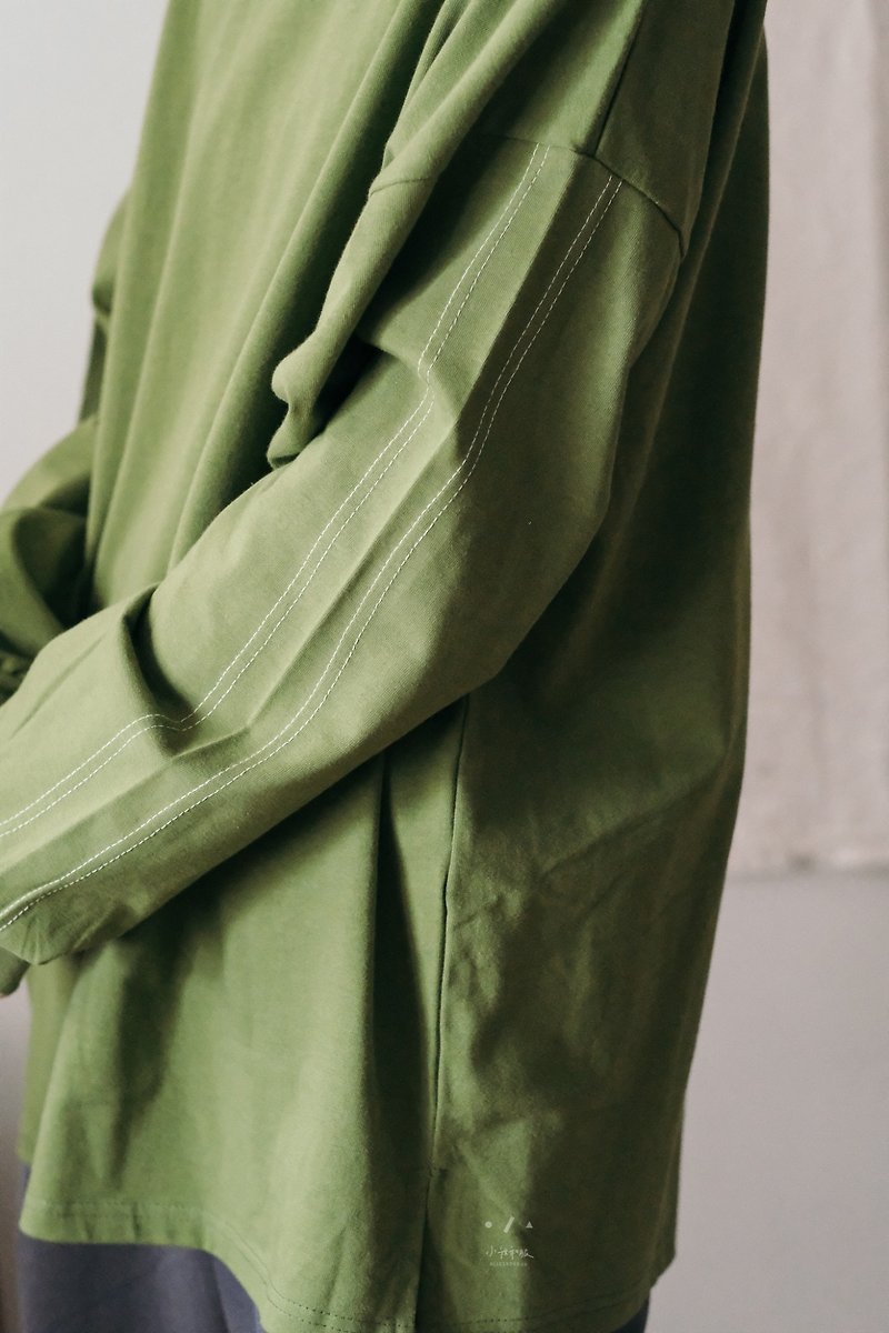 NASA Stitched Loose Unisex Top Unisex Comfortable Plain Tee - 2 Colors - Apple Green - เสื้อยืดผู้หญิง - ผ้าฝ้าย/ผ้าลินิน สีเขียว