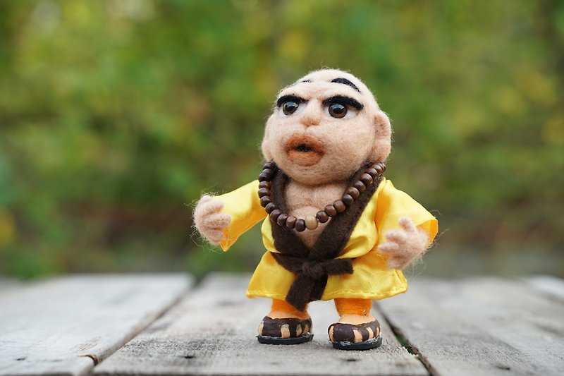 【Mitreya Buddha】wool little buwa - ตุ๊กตา - วัสดุอื่นๆ สีเหลือง