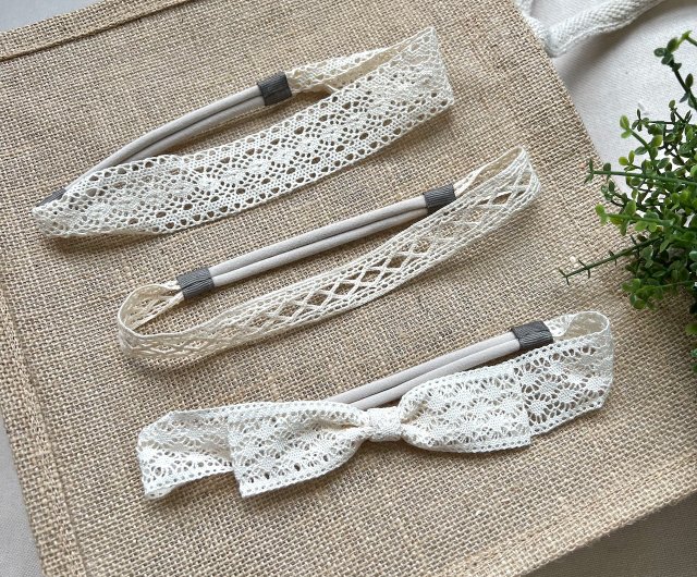 Set of 3 Stretchy Headbands White