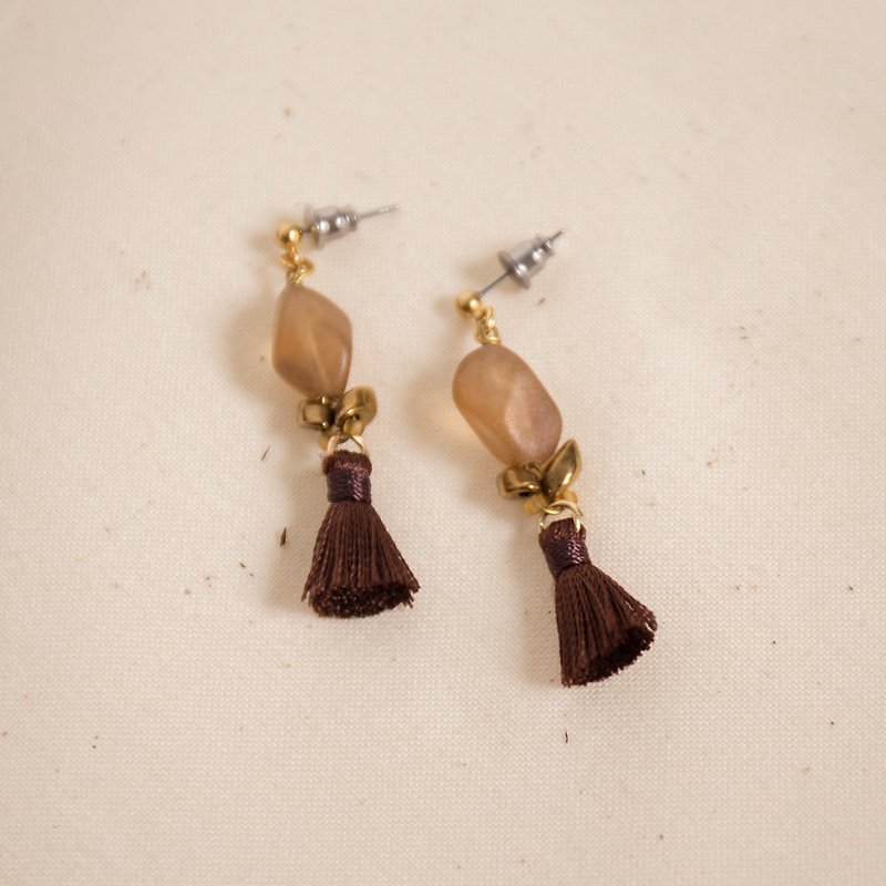 Desert Tassel Earrings - Earrings & Clip-ons - Other Metals Brown
