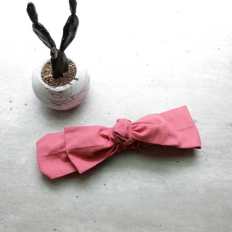 Tender pink bow band - Headbands - Cotton & Hemp Pink