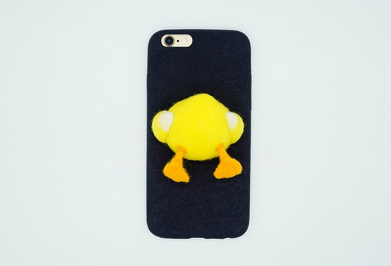 Needle Felting Duck Butt Phone Case Wool Felt Duck Ass Phone Cover Shell - Phone Cases - Wool Yellow