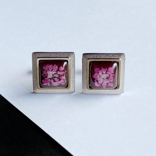 otashippo 箔ちらし 【ルビー Ruby】七寶焼のカフスボタン カフリンクス 純銀箔ちらし七寶