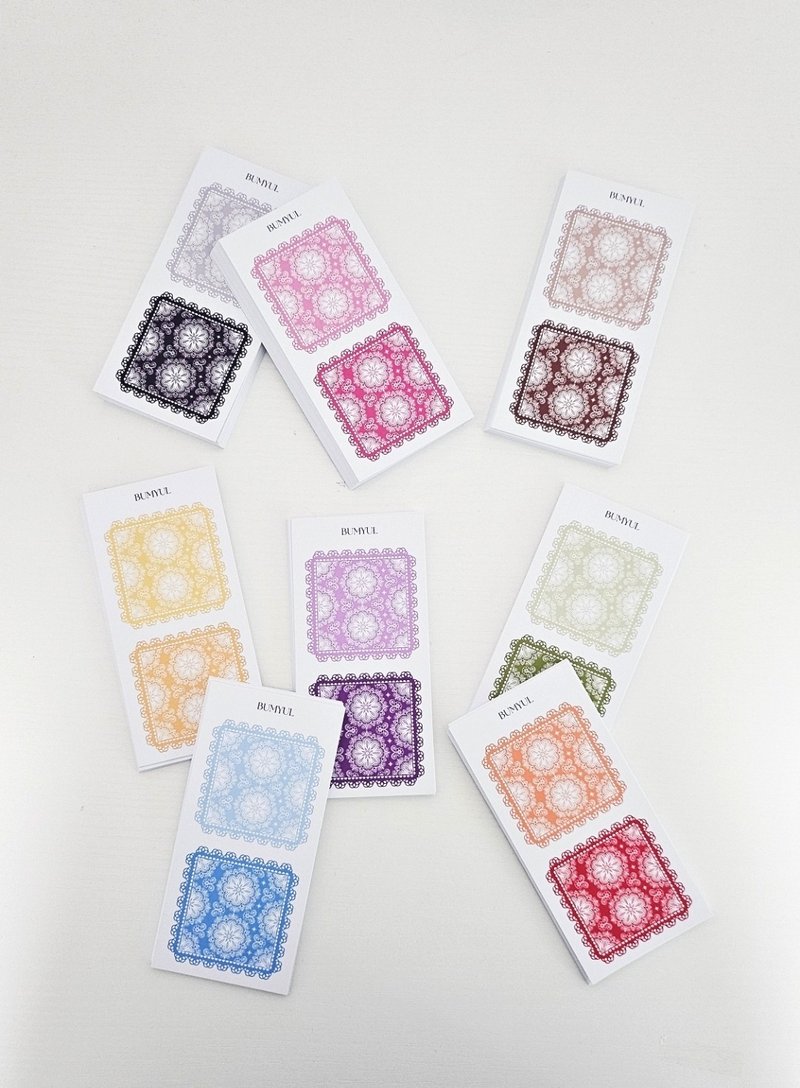 Square Lace Doily Decor - 便條紙/便利貼 - 紙 多色