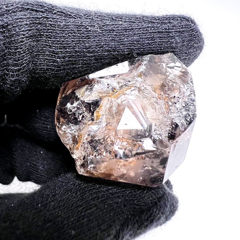 頑丈。癒しの1枚の写真と1つのオブジェクトの装飾自然データベース l 南アフリカの骨が輝くダイヤモンド l - 置物 - クリスタル ブラウン
