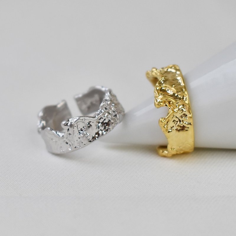 Tin foil pattern adjustable ring - General Rings - Aluminum Alloy Multicolor