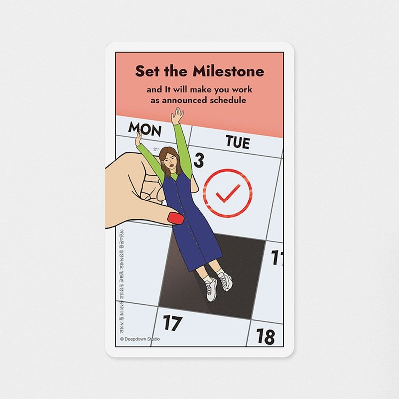アンチタロットカード/アクションカード13 - Set the Milestone - 卡片/明信片 - 紙 粉紅色