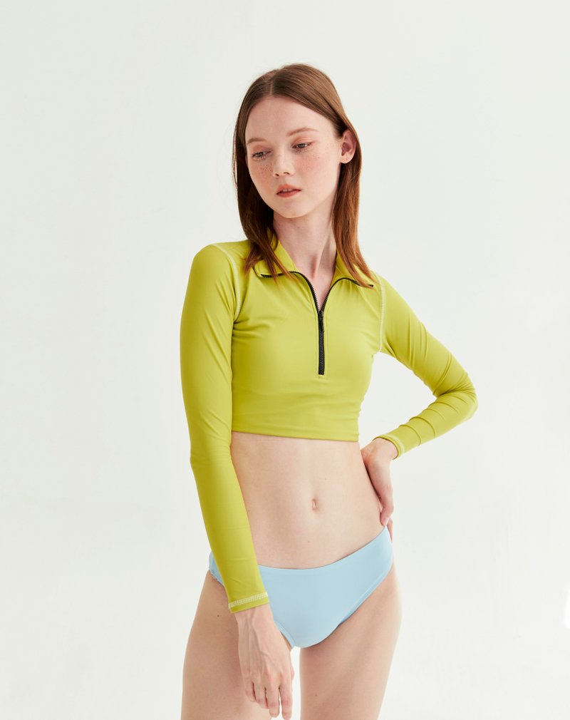 when.we.summer Swimwear / Capri Collection - Zip Crop - Kiwi (Only top) - 女泳衣/比基尼 - 其他材質 綠色
