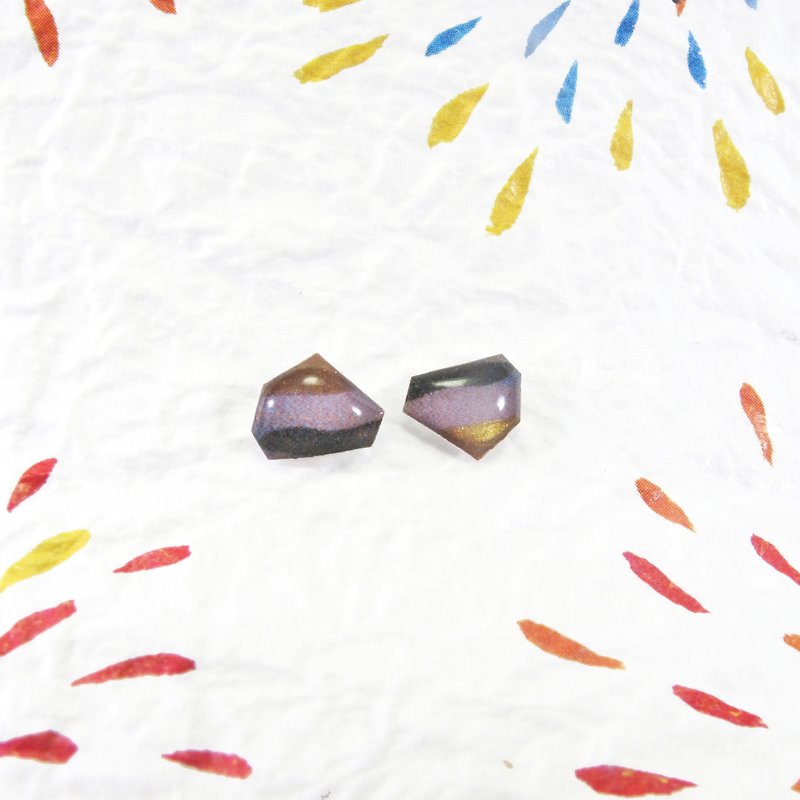 【Earrings】Mr. Naoto’s Secret*Can be changed to clip style - Earrings & Clip-ons - Plastic Purple