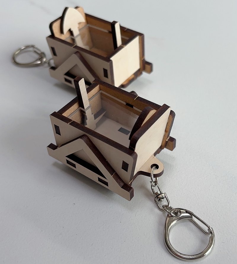 3D組合鑰匙圈 小礦車 組合積木鑰匙圈 - 零件/散裝材料/工具 - 其他材質 多色