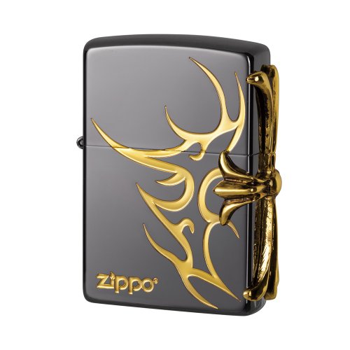 [ZIPPO Official Flagship Store] Cross Metal Badge (Bright Black Gold