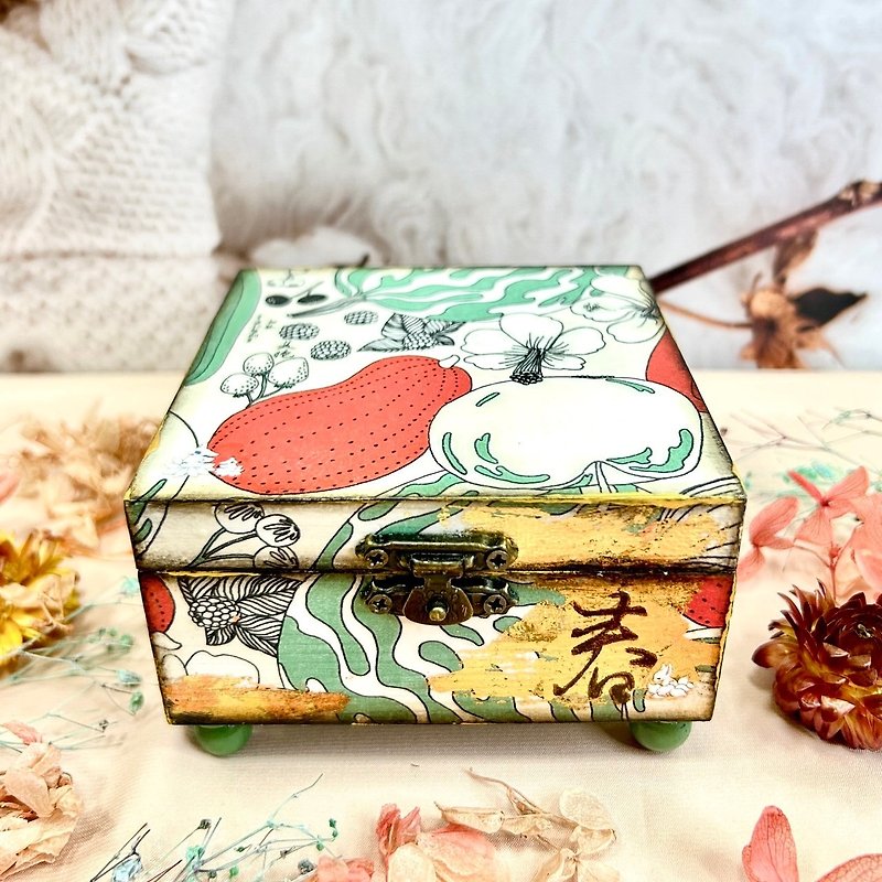[Handmade] Japanese style – small round feet – small wooden box for collection to commemorate memories - กล่องเก็บของ - ไม้ หลากหลายสี