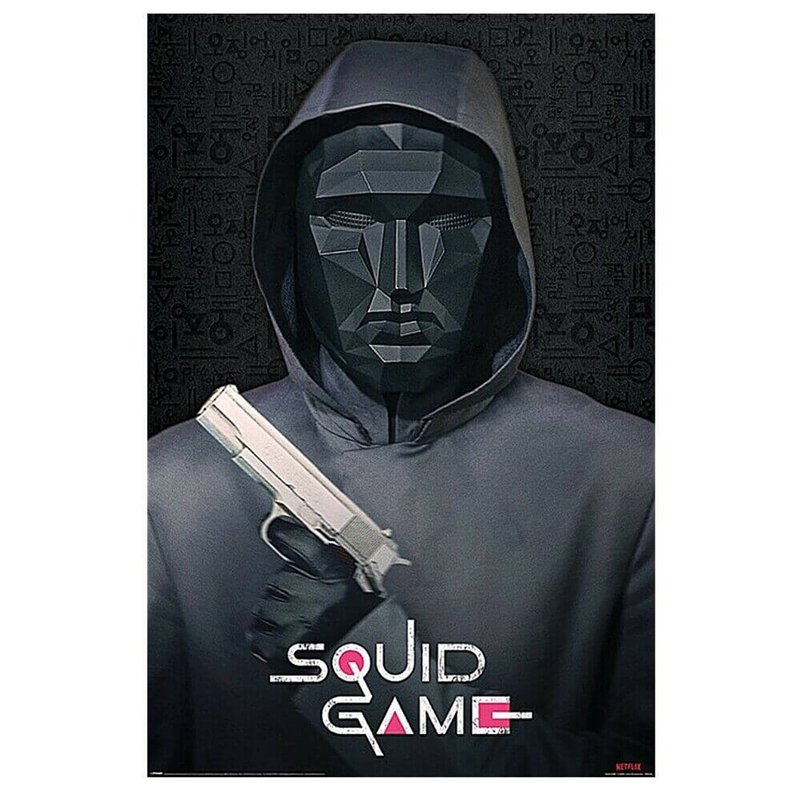 [Squid Game] Man in black mask import poster - Posters - Other Materials Gray