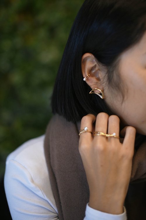 CALLMOON シルバーゴールド流線型ピアス Wave earrings ピアス | CALL MOON – CALLMOON
