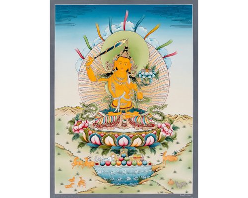 Boudha Stupa Thanka Centre 手工繪製文殊菩薩唐卡——知識探索者的獨特藝術 - B06281