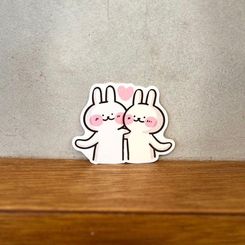 La Bunny | 完全に壊れたステッカー::ショルダーラブバニー - ステッカー・シール - 紙 ホワイト
