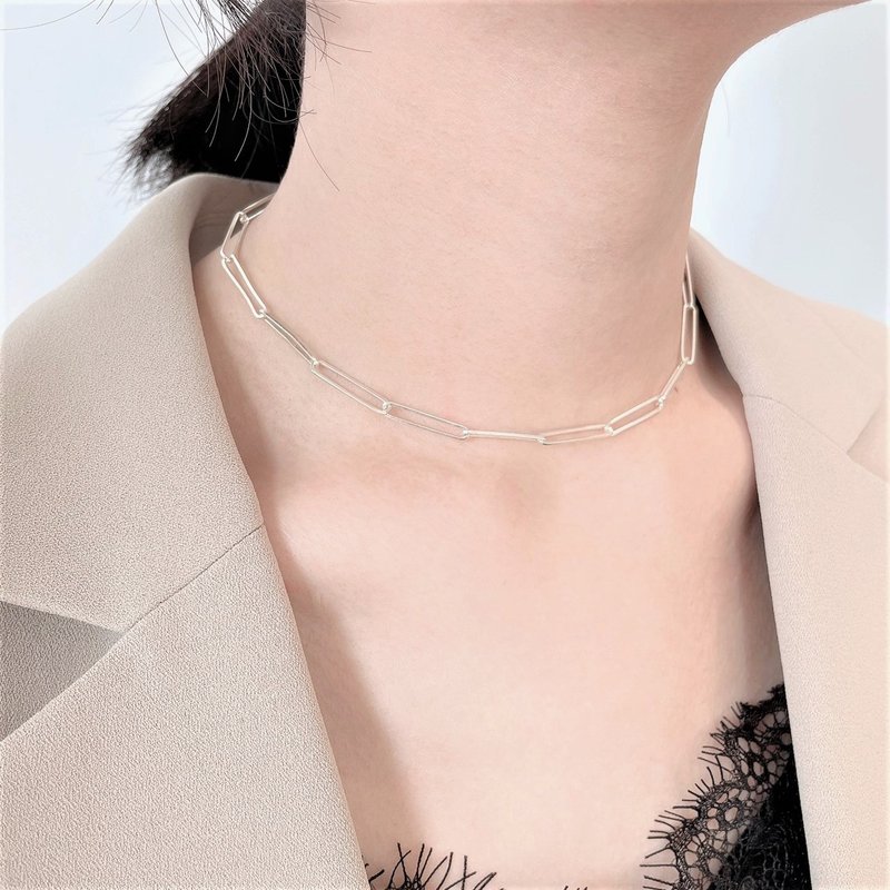 │Personality│European and American simplicity • Square chain • Clavicle chain • Sterling silver necklace • 925silver - สร้อยคอ - เงินแท้ 