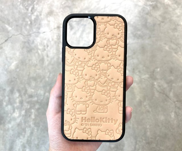 O Kitty Dense Pattern Iphone Case Leather Material Bag Diy Sanrio Is Officially Authorized Leatherism Goods I