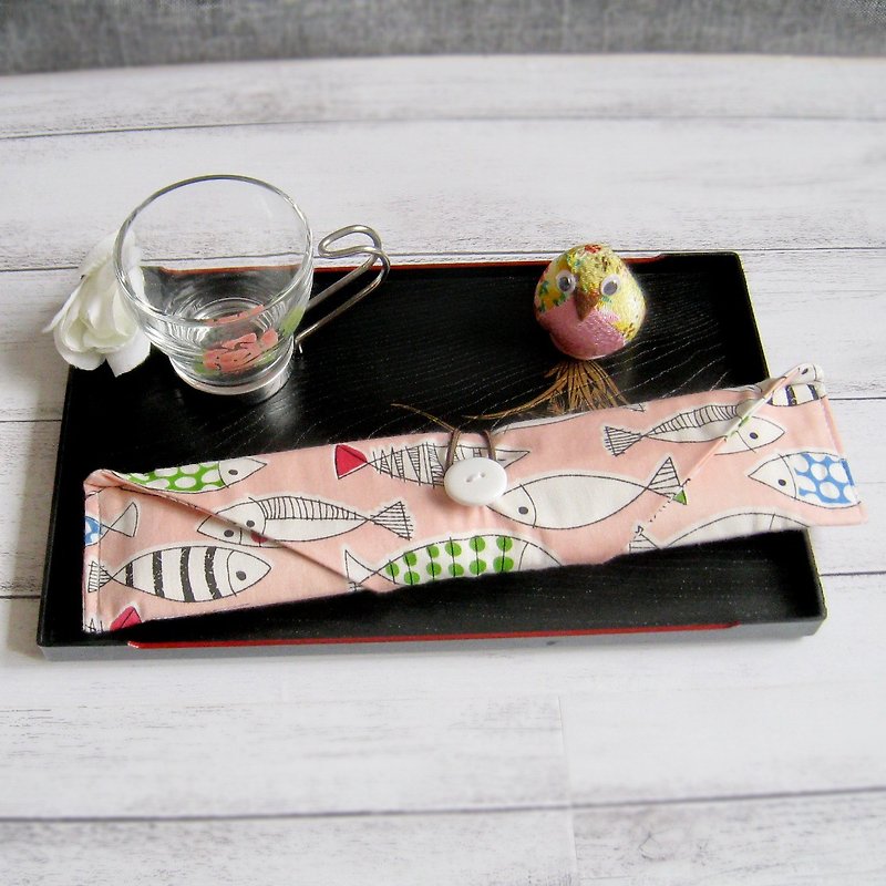 環保餐具組 餐具套 筷子套、餐具布套 飲管袋 - 筷子/筷子架 - 棉．麻 粉紅色