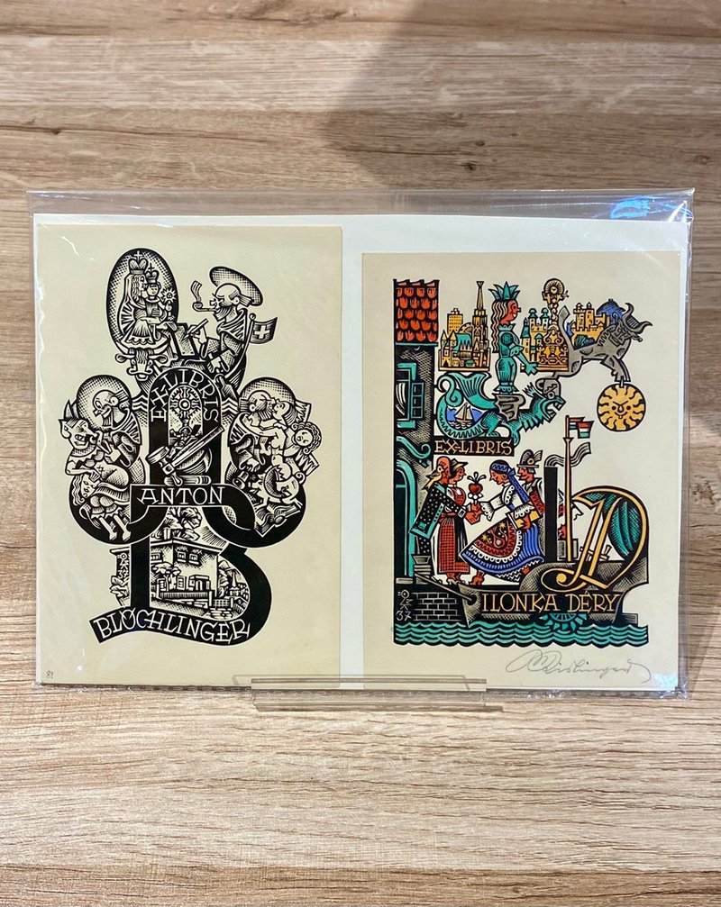 奧地利藝術家 Max Kislinger - 1937Ex-libris - 藏書票 - 版畫 - 海報/掛畫 - 紙 白色